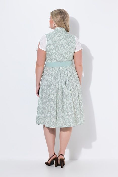 Dirndl, col montant, col V, jacquard