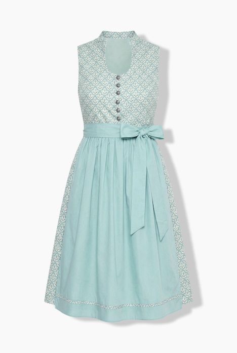 Dirndl, col montant, col V, jacquard