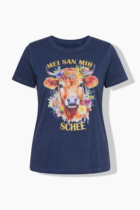 T-shirt motif tête de vache bavaroise, décolleté rond et manches courtes, coupe Classic Fit