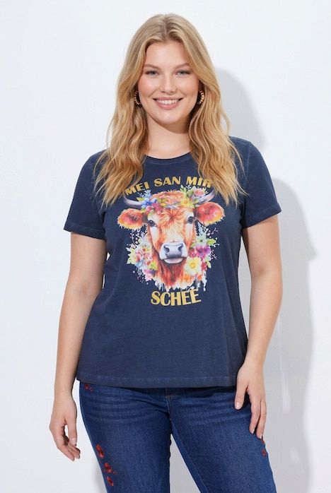 T-shirt motif tête de vache bavaroise, décolleté rond et manches courtes, coupe Classic Fit