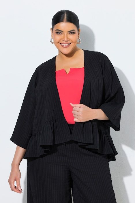 Blouse kimono, oversize, ourlet volanté, sans fermeture