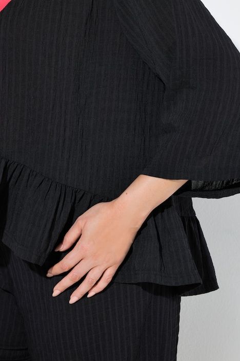 Blouse kimono, oversize, ourlet volanté, sans fermeture