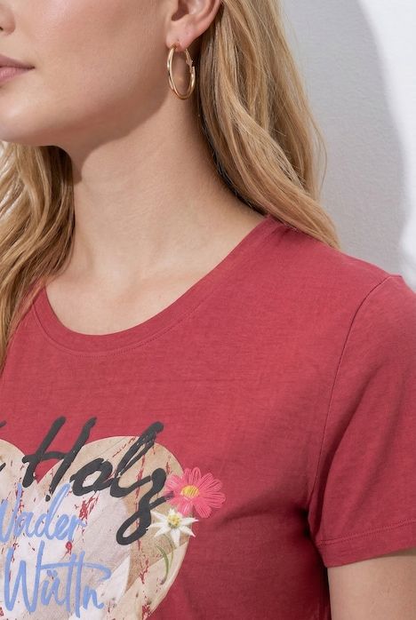 T-shirt motif cœur, décolleté rond et manches courtes, coupe Classic Fit