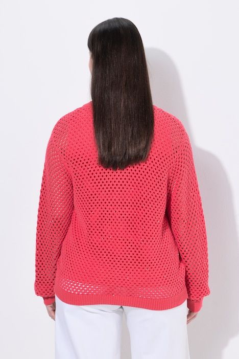 Gilet en maille, paillettes, col college, manches longues