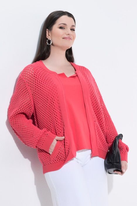 Gilet en maille, paillettes, col college, manches longues