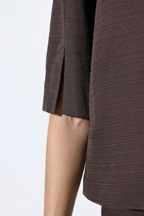 Veste coupe évasée, col chemise et manches 3/4 évasées