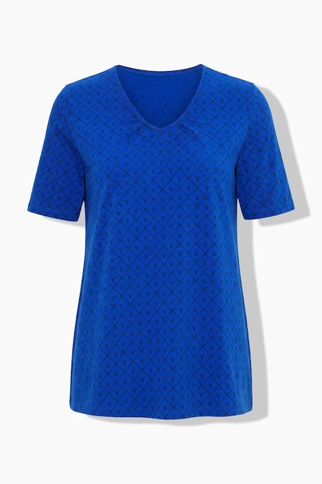 T-shirt motif bois de cerf, décolleté en V et manches courtes, coupe évasée