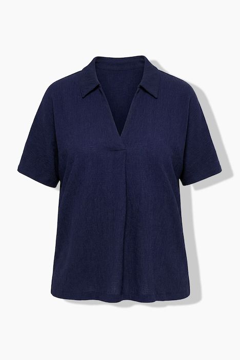 T-shirt en jersey, style cache-cœur, col en V, manches courtes