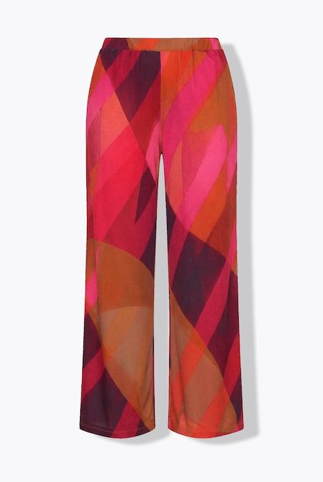Pantalon au tombé fluide, motif à rayures, jambe large et taille élastique