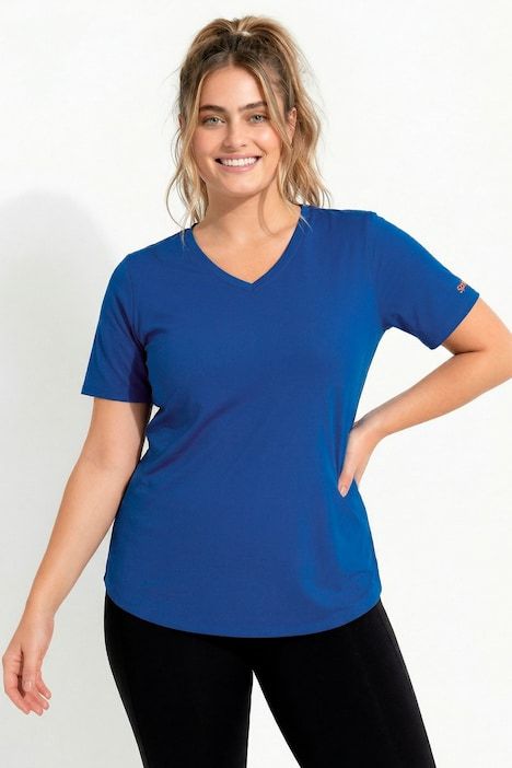 T-shirt technique, col en V, manches courtes, recyclé