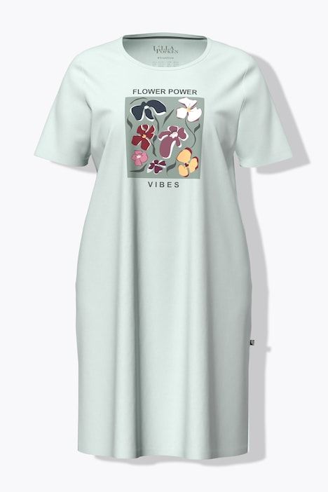Grand T-shirt à motif floral, col rond, manches mi-longues