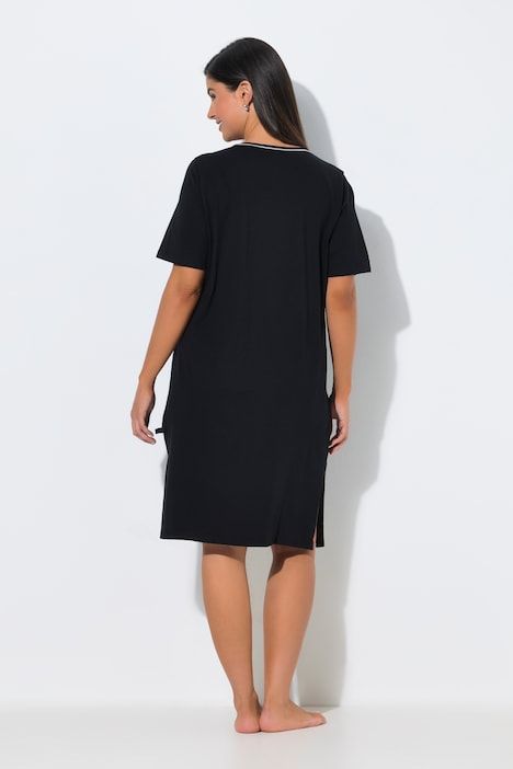 T-shirts oversize, lot de 2, avec pierres décoratives/motif safari, col rond et manches courtes