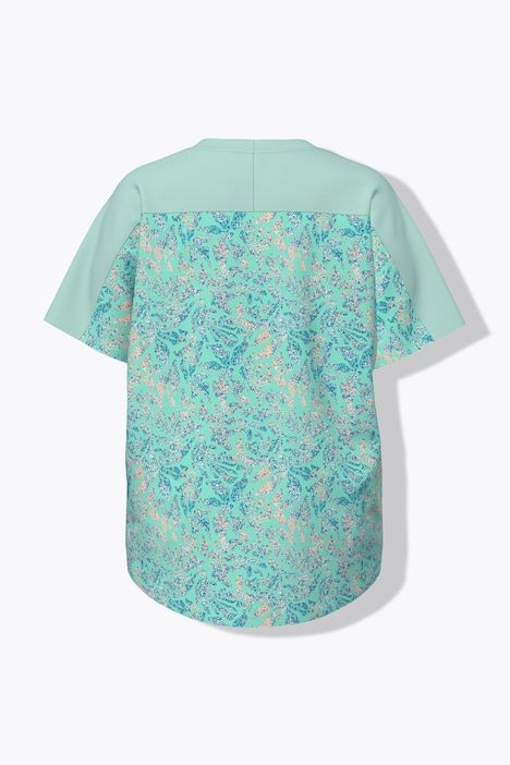 T-shirt technique, corail, col rond et manches courtes