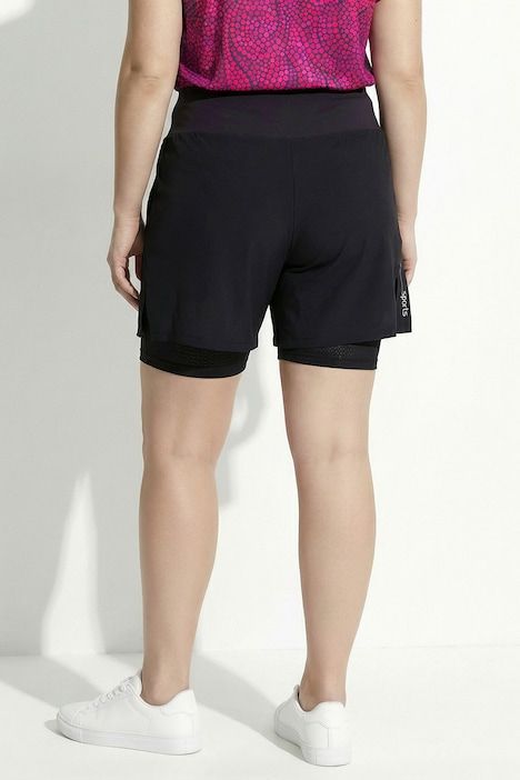 Short technique 2-en-1, taille haute, poches zippées
