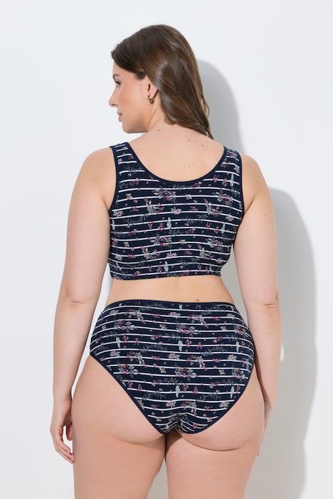 Bustier, rayures/imprimé floral, col rond