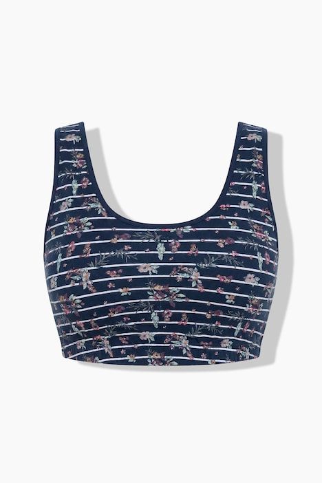 Bustier, rayures/imprimé floral, col rond