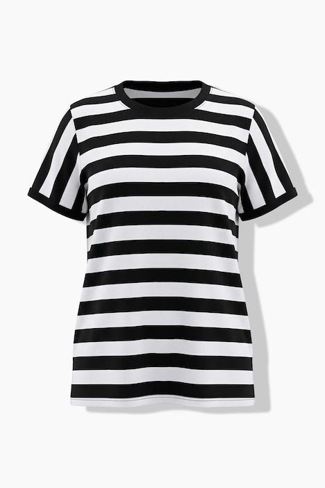 T-shirt rayé oversize, décolleté rond et manches courtes