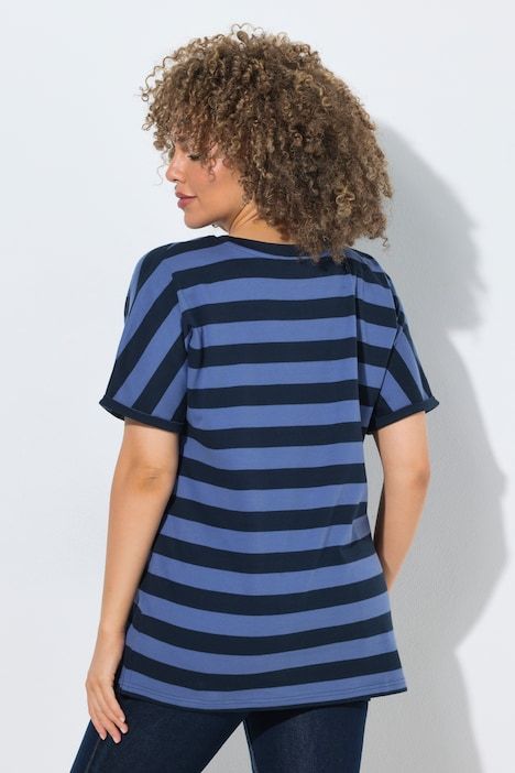 T-shirt rayé oversize, décolleté rond et manches courtes