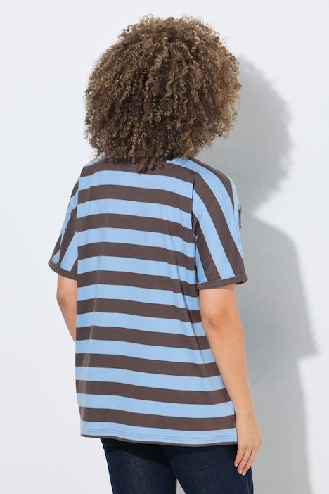 T-shirt rayé oversize, décolleté rond et manches courtes