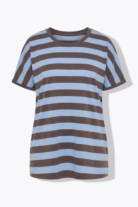 T-shirt rayé oversize, décolleté rond et manches courtes