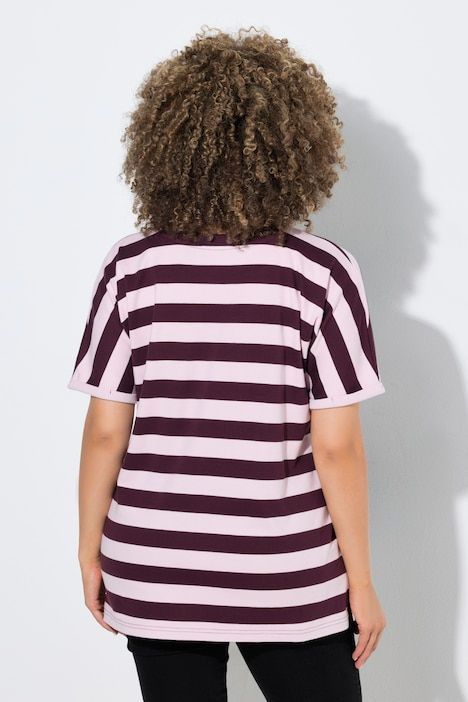 T-shirt rayé oversize, décolleté rond et manches courtes