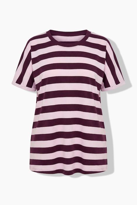 T-shirt rayé oversize, décolleté rond et manches courtes