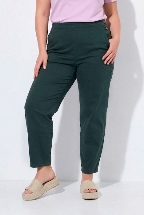 Pantalon Barrel en coton bio, jambe large et taille confortable