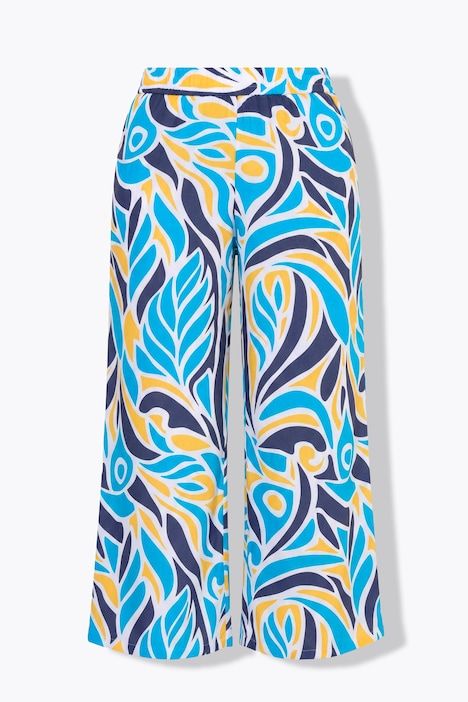 Pantalon large à ceinture élastique et imprimé