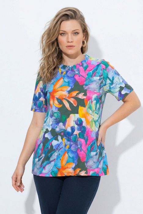 T-shirt en coton bio, motif artichauts, décolleté rond et manches courtes