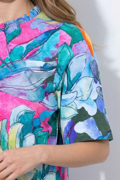 T-shirt en coton bio, motif artichauts, décolleté rond et manches courtes