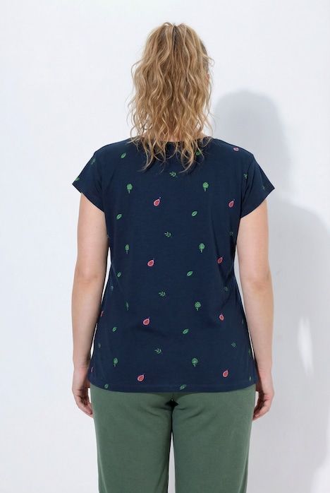 T-shirt en coton bio, motif artichauts, décolleté rond et manches courtes