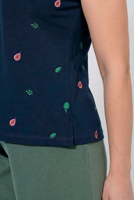 T-shirt en coton bio, motif artichauts, décolleté rond et manches courtes