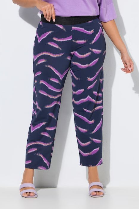Pantalon Sienna en jersey, motif animal, jambe étroite et taille élastique