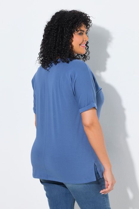 T-shirt oversize, message en lettres scintillantes, décolleté rond et manches courtes