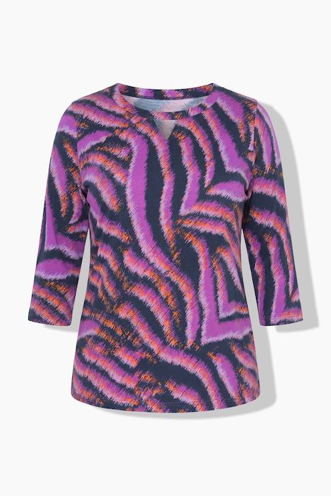 T-shirt motif animal, coupe Classic Fit, décolleté rond et manches 3/4
