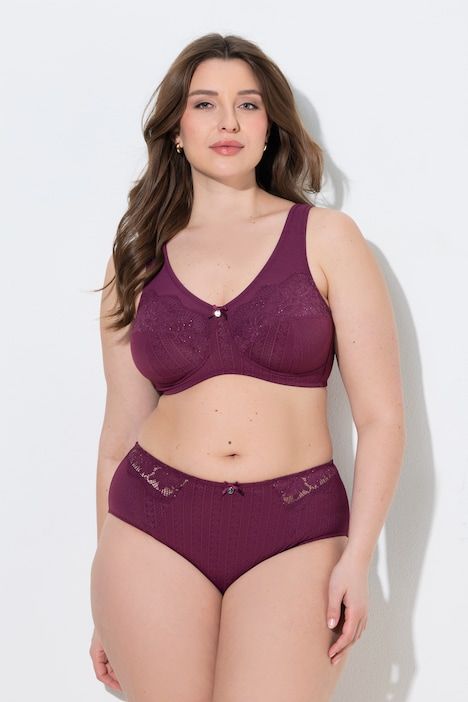 Soutien-gorge de maintien, tissu Jacquard et dentelle, sans armatures - bonnet B-F