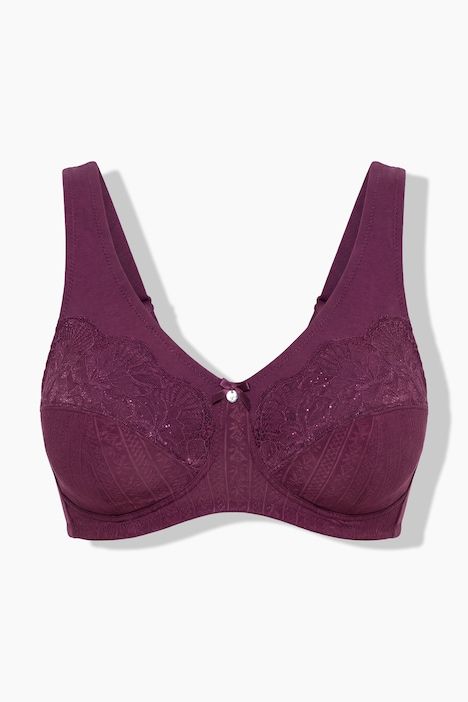 Soutien-gorge de maintien, tissu Jacquard et dentelle, sans armatures - bonnet B-F