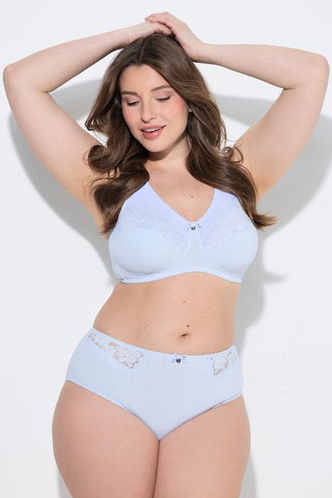 Culotte midi, tissu Jacquard et dentelle sur les côtés