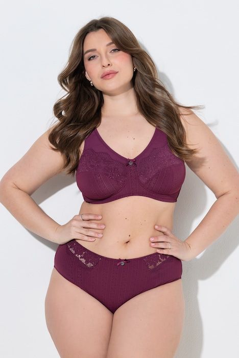 Culotte midi, tissu Jacquard et dentelle sur les côtés