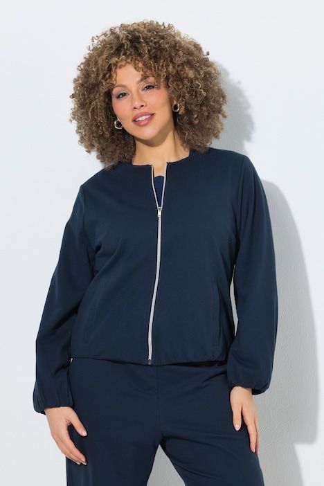 Veste en molleton, manches ballon, décolleté rond et base élastique