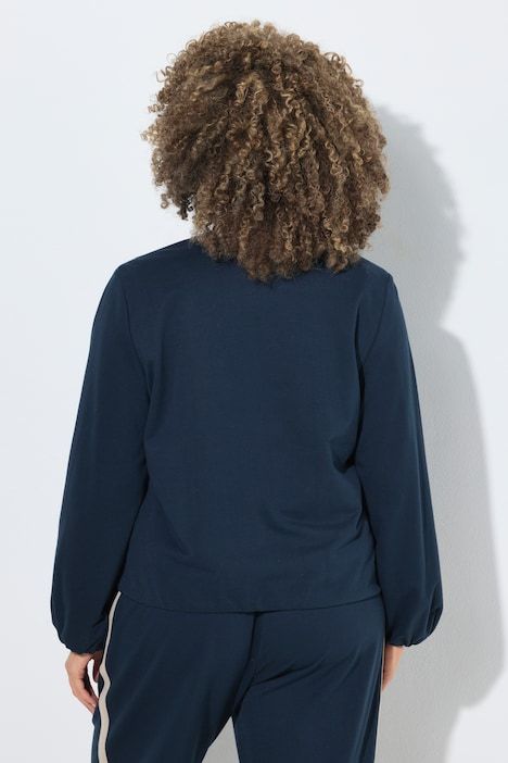 Veste en molleton, manches ballon, décolleté rond et base élastique