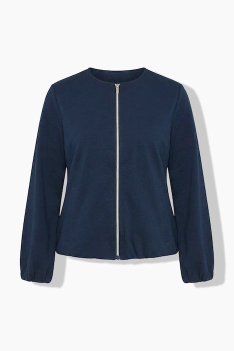 Veste en molleton, manches ballon, décolleté rond et base élastique