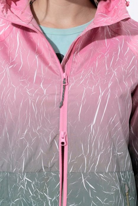 Veste technique avec capuche, dégradé de couleurs, matière déperlante