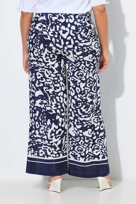 Pantalon à enfiler, jambe large, motif animal et taille élastique