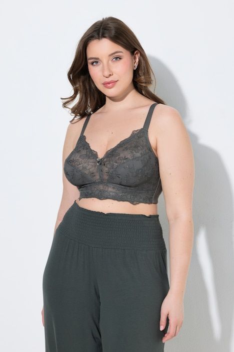 Soutien-gorge de maintien, sans armatures, dentelle brodée - bonnet B-H
