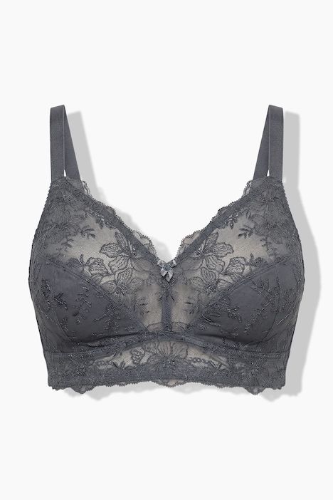 Soutien-gorge de maintien, sans armatures, dentelle brodée - bonnet B-H