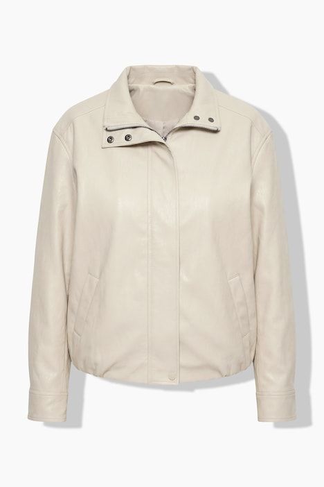 Veste de motard/perfecto en simili, col montant et manches longues