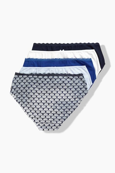 Lot de 5 culottes midi, motif/couleurs unies