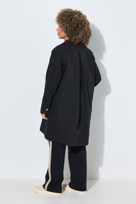 Barnjacket, doublure en chambray, col en velours côtelé et coupe évasée