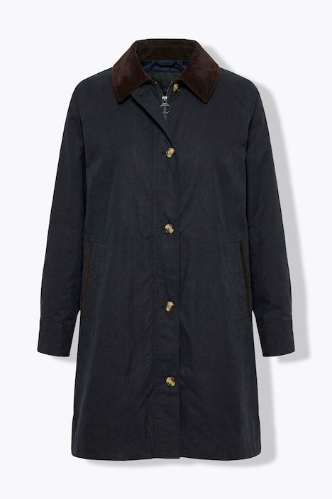 Barnjacket, doublure en chambray, col en velours côtelé et coupe évasée